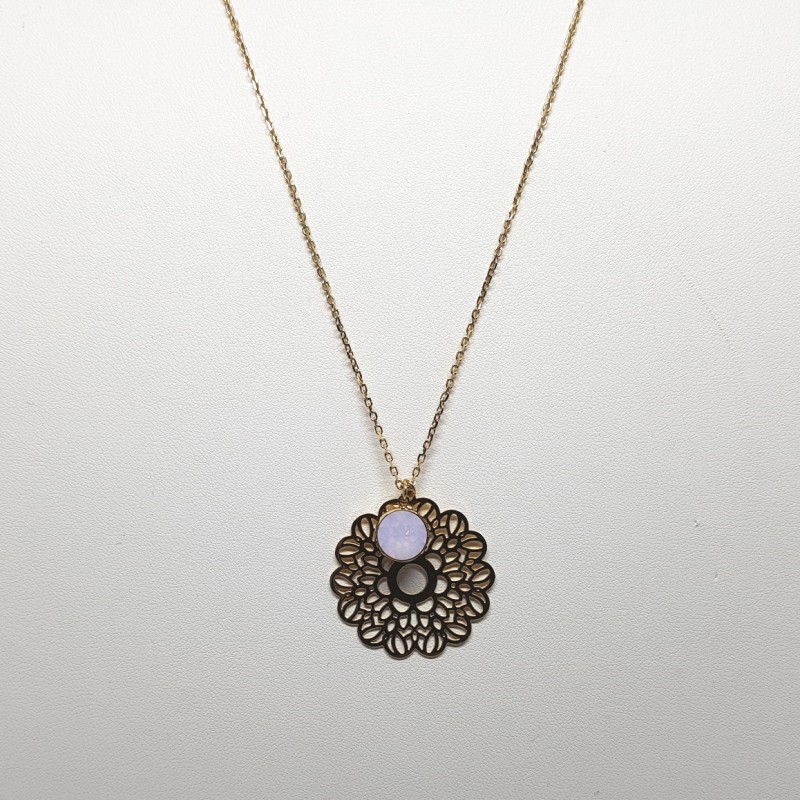 Bijou alliage doré broche créateur rosace Courvoisier Paris