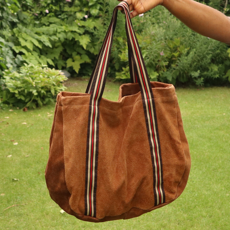 sac cuir daim